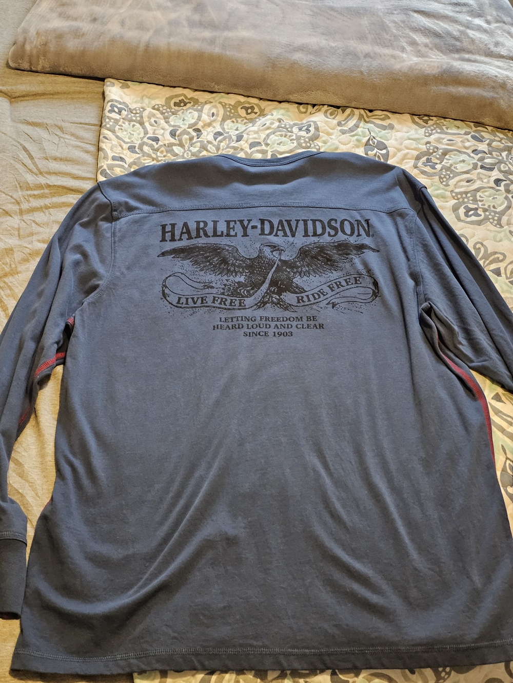 Harley-Davidson Navy Blue Long Sleeve Eagle Graphic Shirt